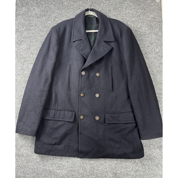 Lauren Ralph Lauren Other - Ralph Lauren Coat Men Size 48L Navy Blue Luke Peacoat Wool‎ Heritage Nautical